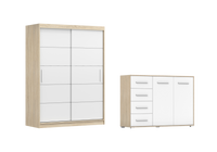 Zestaw Szafa Dwudrzwiowa Vista 06 150 cm i komoda szuflady  drążek SB