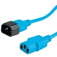 ROLINE Kabel zasilający do monitora IEC320 C14/C13 1.8m niebieski