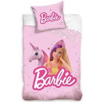 Pościel bawełna 100x135 + 40x60 Barbie i Jednorożec
