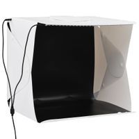 Składany lightbox studyjny z LED, 40x34x37 cm, plastik, biały