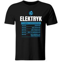 Koszulka Elektryk stawka godzinowa, prezent dla Elektryka, roz. L