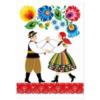 Kartka okolicznościowa - para łowicka FOLKSTAR