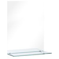 Lustro ścienne z półką, 30x50 cm, hartowane szkło