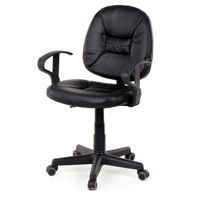 Biurowy fotel obrotowy -gumowane kółka- EKO-SKÓRA 3031 czarny/black