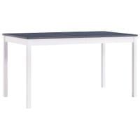 Stół do jadalni, biało-szary, 140x70x73 cm, drewno sosnowe