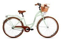 Damski rower miejski Goetze Style 28 + kosz / Pistacjowo-brązowy