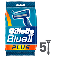 Gillette Blue Ii Plus Chromium - Jednorazowe Maszynki Do Golenia -  Opakowanie (5 Sztuk)