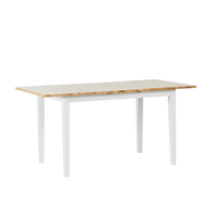 Stół do jadalni rozkładany drewniany 120/150 x 80 cm jasny z białym HOUSTON