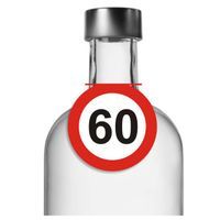 Zawieszki na alkohol, "Urodziny 60 Traffic Birthday", 10 szt