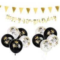 Dekoracja Urodzinowa Balony Girlanda 40 Urodziny Złoto-Czarna