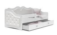 łóżko tapicerowane LILI 160x80 biały + materac
