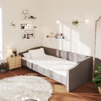 Emaga Rama łóżka, USB, jasnoszara, tapicerowana tkaniną, 90x200 cm