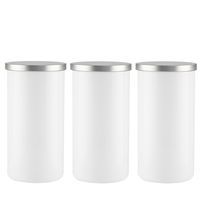 Białe pojemniki do przechowywania ze srebrnymi deklami Nefeli Snow White 3x1385 ml
