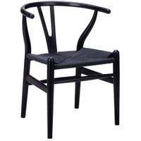 Czarne krzesło nowoczesne Wishbone drewniane do salonu