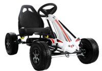Gokart Biało-Czarny Monster Na Pedały Pompowane Koła