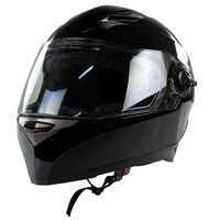 Kask na skuter motocyklowy szczękowy zamknięty BB09B z blendą L czarny połysk