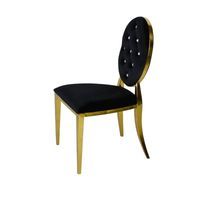 Krzesło Ludwik Gold glamour black krzesła pikowane kryształkami