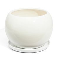 Doniczka Ceramiczna KULA 4 z podstawką biała eco