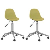 Obrotowe krzesła stołowe, 2 szt., zielone, obite tkaniną