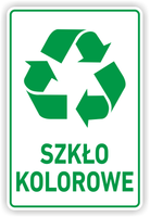SZKŁO KOLOROWE  - Naklejka na kosz segregacja śmieci odpadów 30 cm