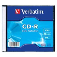 VERBATIM CD-R 700MB 52X EXTRA PROTECTION SLIM CASE*1 43347