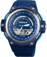 Xonix Wielofunkcyjny zegarek męski, LCD + analog, podświetlenie, timer, wodoodporny 100m, antyalergiczny