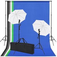 Sprzęt do studia fotograficznego: tło 5 kolorów i 2 parasolki