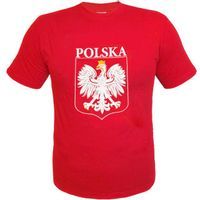 T-shirt z nadrukiem "Polska - orzeł biały", czerwony Arpex, M
