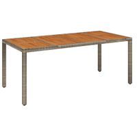 Stół ogrodowy z drewnianym blatem, szary, 190x90x75 cm