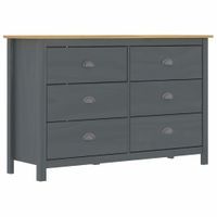Komoda Hill Range, szara, 125x40x80 cm, lite drewno sosnowe