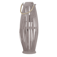 LAMPION DREWNIANY BEŻOWY WYSOKI 62CM
