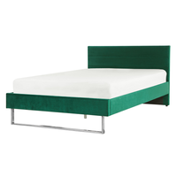 Łóżko welurowe 140 x 200 cm zielone BELLOU