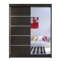 SZAFA PRZESUWNA Camino III z lustrem 150cm Wnękowa - CHOCO