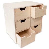 Mini komoda drewniana organizer biurko 6 szuflad