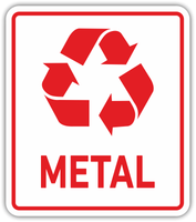 METAL - Naklejka na kosz segregacja śmieci odpadów 15 cm
