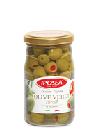 IPOSEA Oliwki zielone w zalewie solankowej nadziewane pastą z papryki 290 g