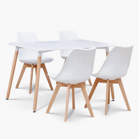 Stół Skandynawski + 4 krzesła biały ZESTAW do kuchni salonu jadalni