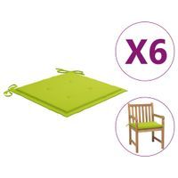 Poduszki na krzesła ogrodowe, 6 szt., jasnozielone, 50x50x4 cm