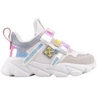 Buty sportowe dziecięce sneakersy na rzepy białe z szarym 1 Celestina 23 Biały