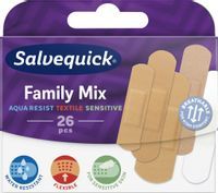 SALVEQUICK Aqua Resist Textile Sensitive Family Mix plastry 26szt.