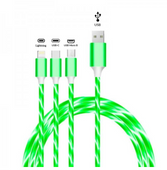 Wielofunkcyjny podświetlany kabel 3 w 1 Green