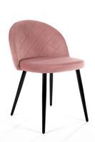 4x Welurowe krzesło tapicerowane pikowane SJ.077 Różowe