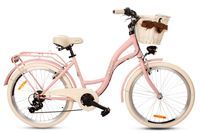 Damski rower miejski Goetze 24 mood 6b + kosz / Pudrowy róż