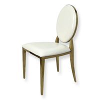 Krzesło Ludwik Gold glamour White Croco białe ekoskóra
