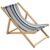 Leżak plażowy drewniany classic w pasy