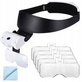 LUPA NAGŁOWNA CZOŁOWA OKULARY 2 LED PODŚWIETLANA 09128