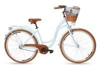 Damski rower miejski Goetze Style 28 + kosz / Błękitno-brązowy