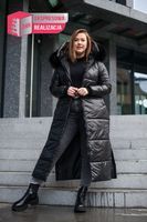 Kzs-10 czarna długa kurtka, płaszcz idealna Rozmiar - XL