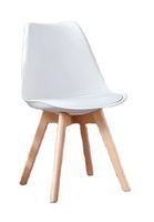 Krzesło Skandynawskie E-8251 z poduszką nogi drewniane do kuchni salonu jadalni loft białe