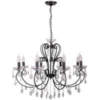 Żyrandol LAMPA wisząca AURORA 38-73747 Candellux pałacowa OPRAWA glamour ZWIS świecznikowy crystal czarny przezroczysty